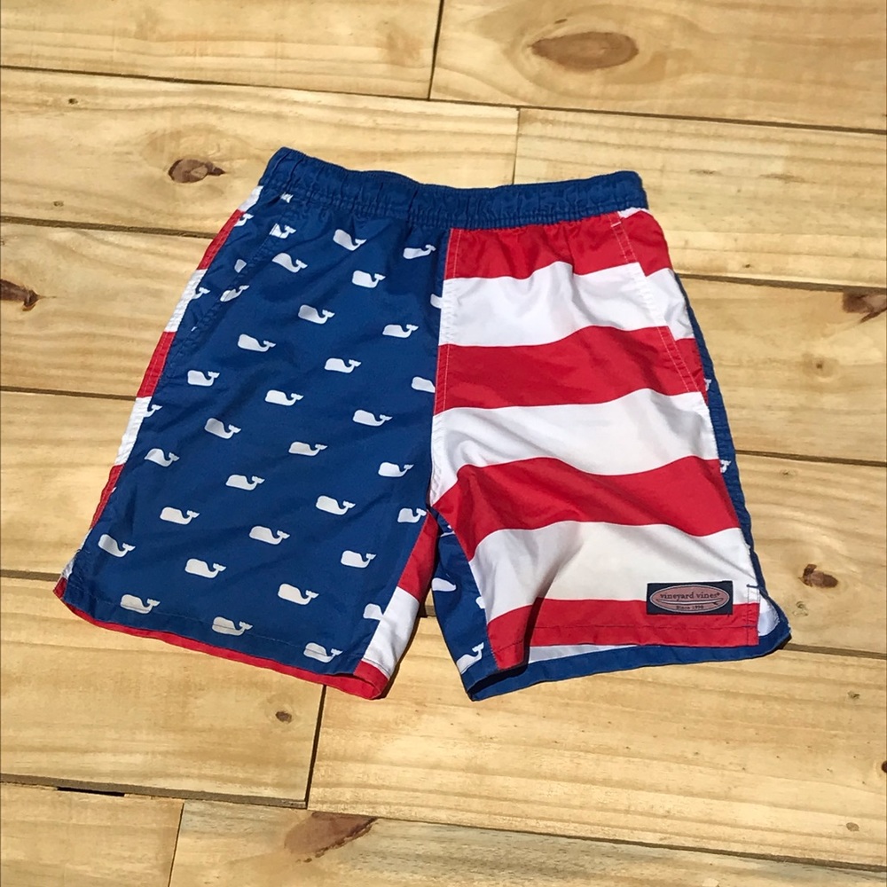 Youth small vineyard vines USA bathing suit